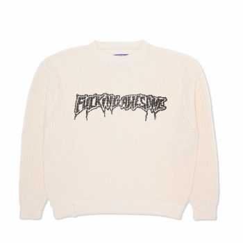Fucking Awesome - Drip Logo Knit Sweater - Cream
