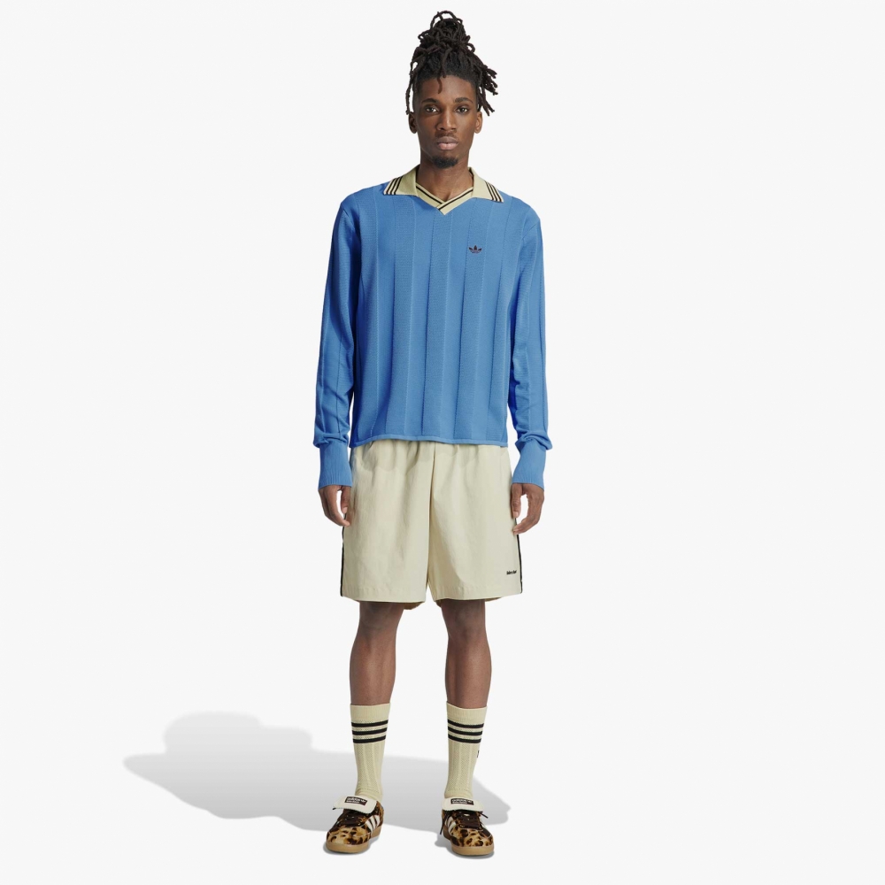 adidas Wales Bonner Knit Long Sleeve Football Top Lucky Blue