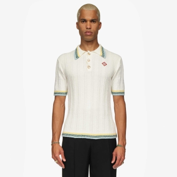 Casablanca - Rib Boucle Polo - White