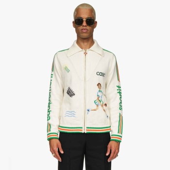 Casablanca - Le Jeu Intarsia Knit Jacket - White
