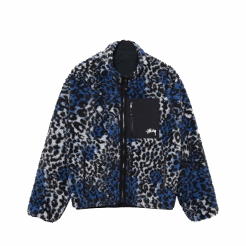 Stussy - Sherpa Reversible Jacket - Blue Leopard