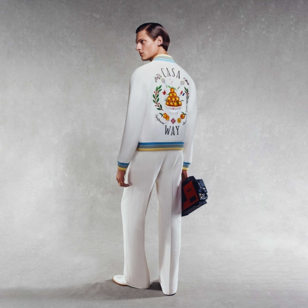 Casablanca - Bomber Jacket - White (Textured Tailoring) - MPS24-OT-102-01