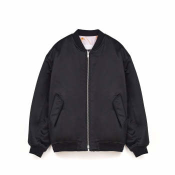 Jil Sander - Oversized Bomber Jacket - Black (Shiny Cotton Satin)