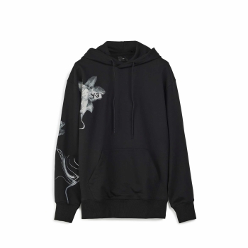 Y-3 - Graphic Floral Hoodie - Black