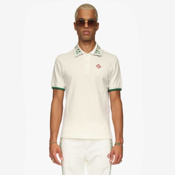 Casablanca - Classic Laurel Pique Polo - White