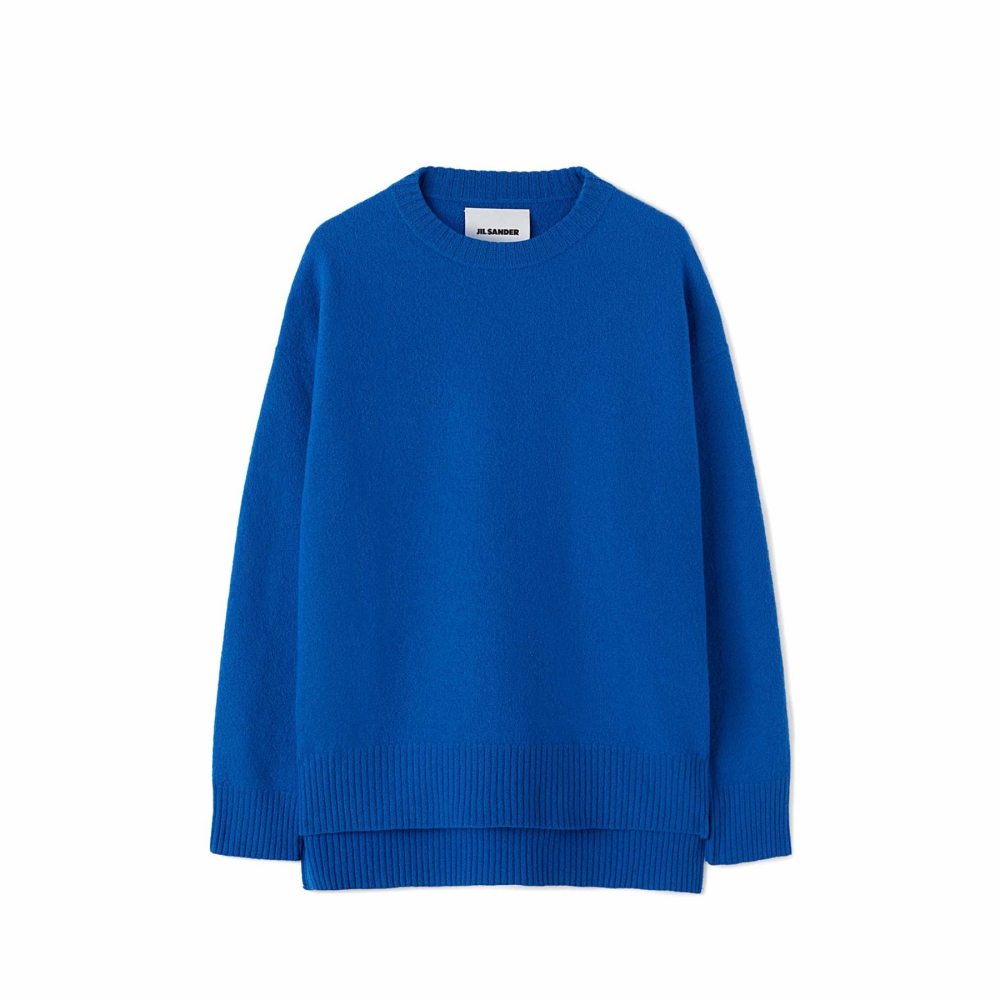 Jil Sander Oversized Knit Sweater Blue Boiled Merino