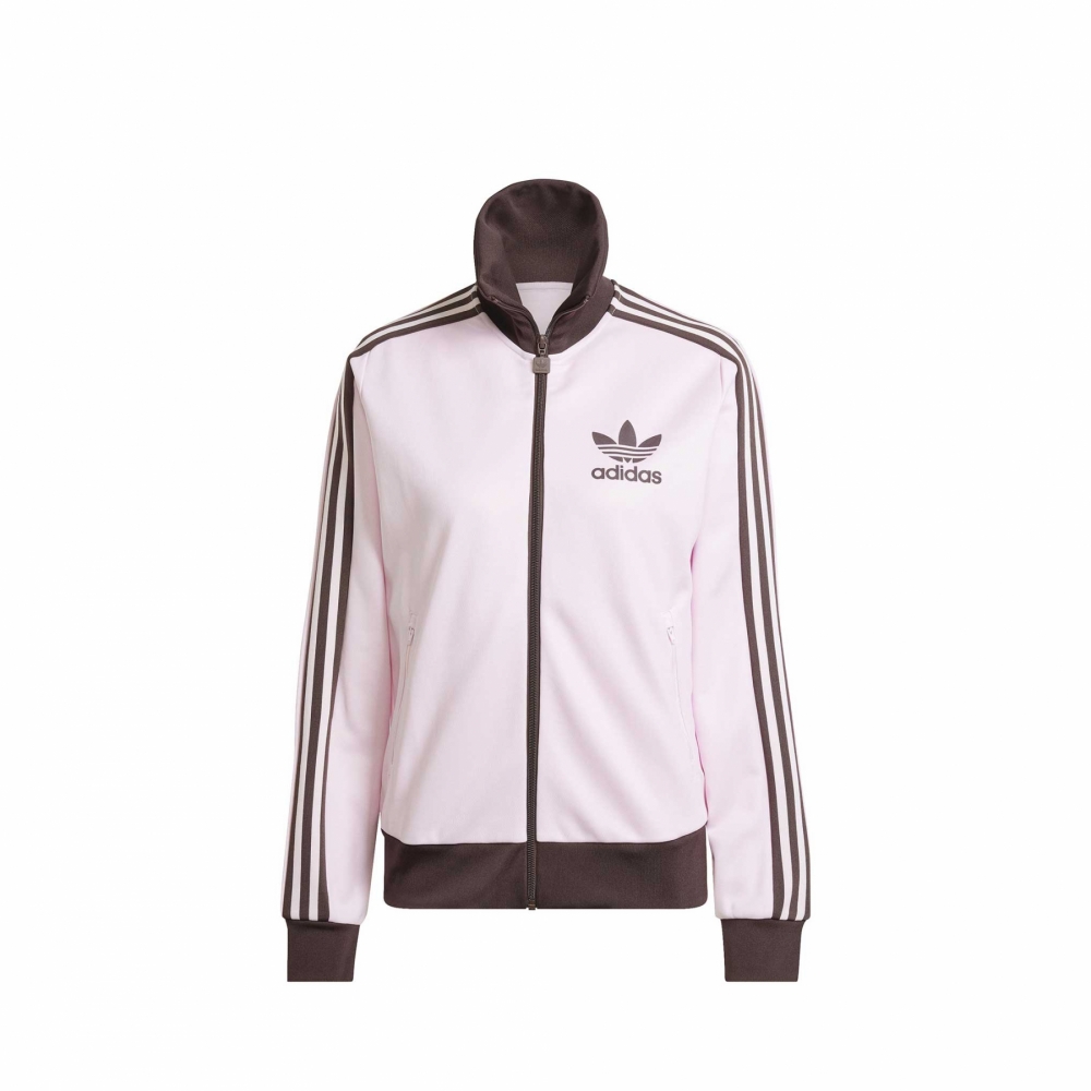 Pink and white adidas jacket sale