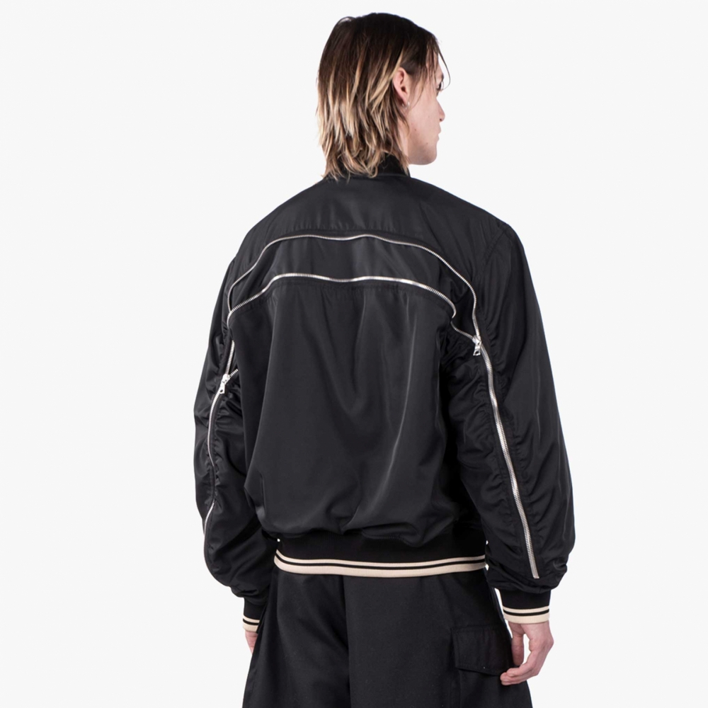 Dries Van Noten Vellow Bomber Jacket Black Waterrepellent Taft