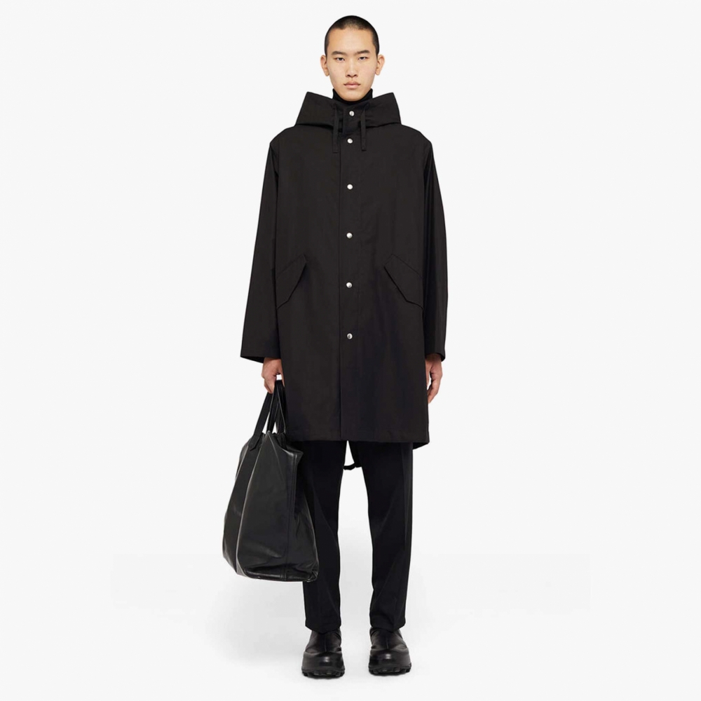 Jil Sander Logo Parka Black Cotton Poplin J23AA0008 J45070