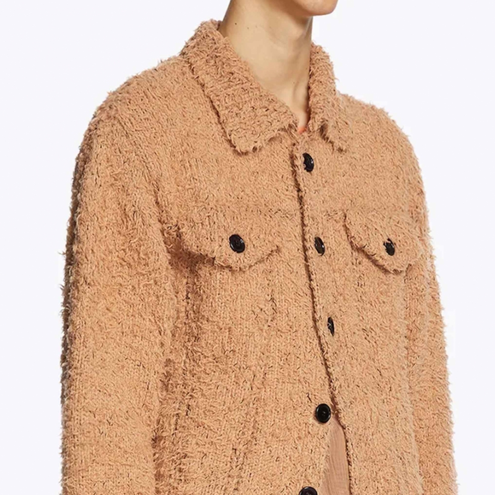 Dries Van Noten Misto Fluffy Jacket Camel 241 021229 8713 102