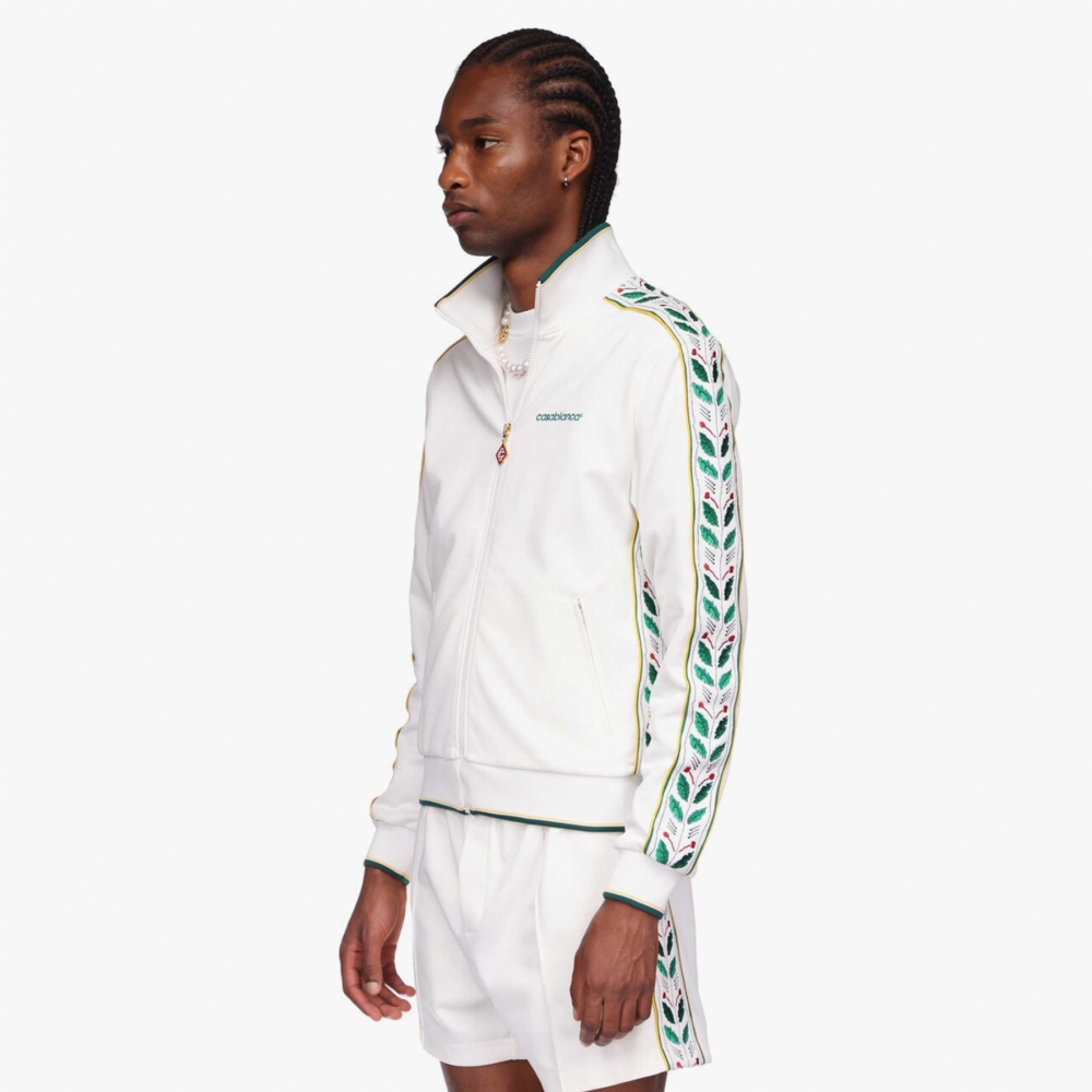 Casablanca Laurel Track Jacket White MS24 JTP 221 01 OUTBACK