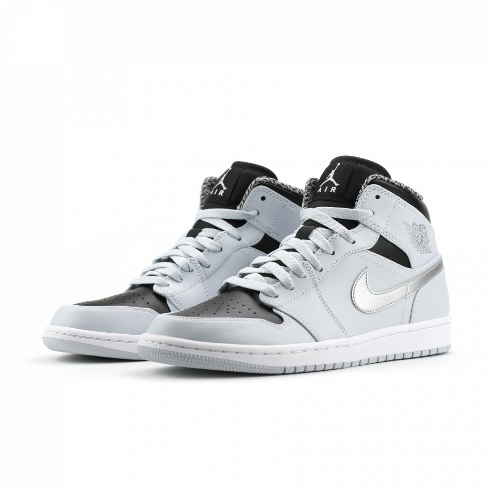 Jordan 1 mid pure platinum metallic silver hot sale